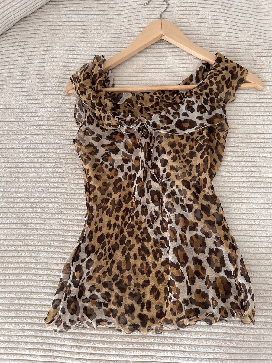 Blusen: Kurzarm Bluse Leoparden Muster Grösse 34   – Gebraucht aus Egliswil von anbe8 2
