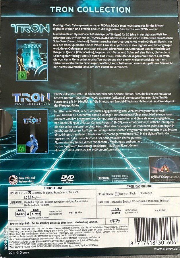 Tutti i DVDs: TRON Collection 3-Disc Set (DVD) – Usato da Beringen venduto da Mantafisch1 1