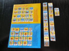 Coop Splash Sammelmarken, 1 volle Karte plus 21 Märkli