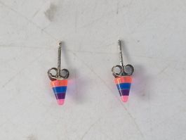 Kleine Ohrstecker, Rainbow Kegelform