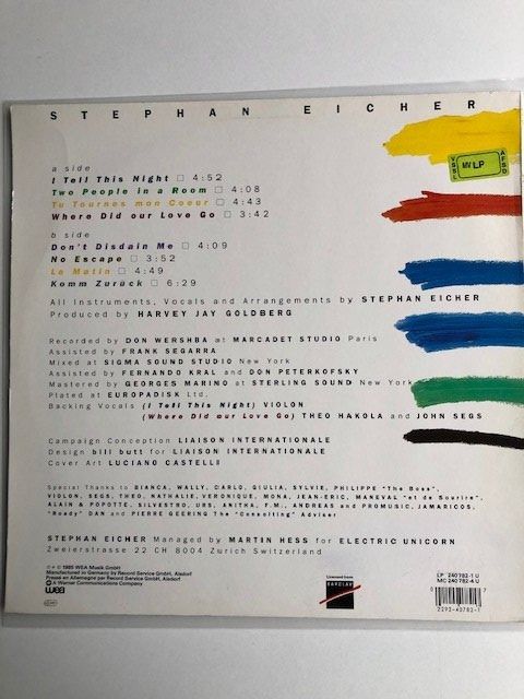 Dischi in vinile: Stephan Eicher – Usato da Aarwangen venduto da Jukebox3 3