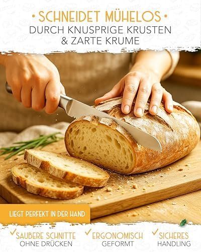 Küchenmesser: KRUSTENZAUBER Scharfes Brotmesser mit Wellenschliff mit – Neu und originalverpackt aus Hundwil von Equiply 4
