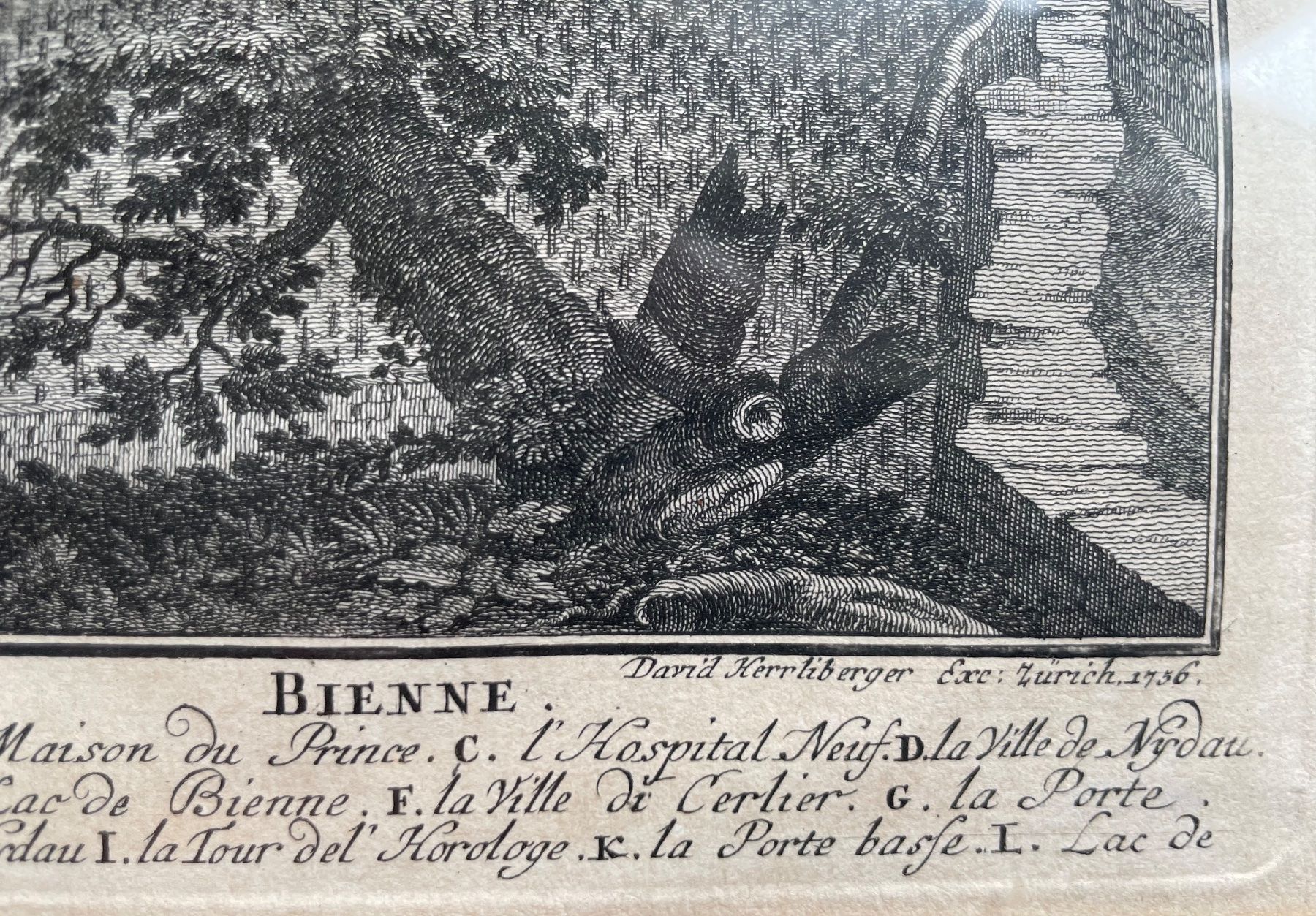 Incisioni: Herrliberger Stich 1756 Biel Bienne – Usato da Biel/Bienne venduto da Galaq 2