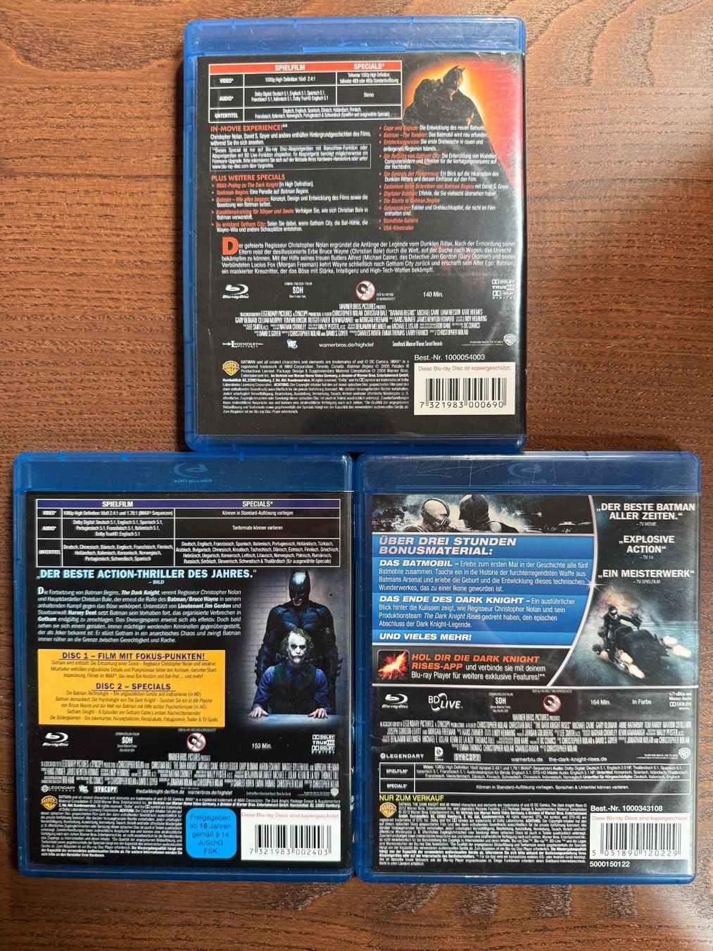 Alle DVDs: Batman Trilogie – Gebraucht aus Zürich von Blu-ray_ZH 1