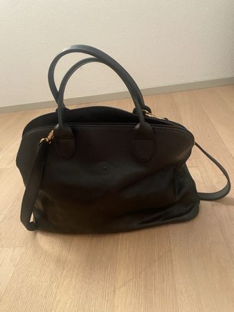 Sac noir longchamp vintage en cuir 