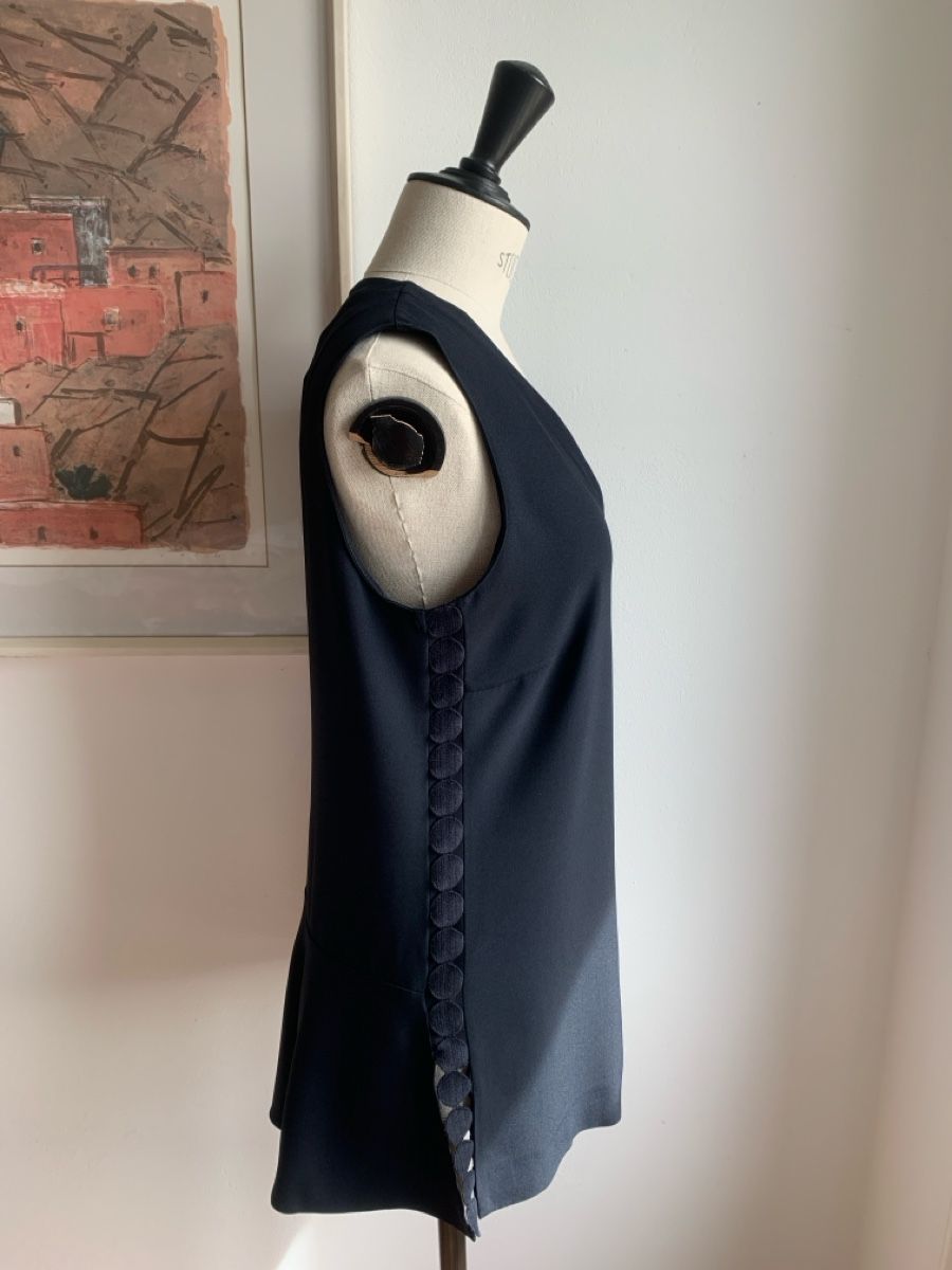 Akris Top: AKRIS: Elegante dunkelblaue Sommer-Bluse, 36 – Nuovo (secondo la descrizione) da Luzern venduto da designluzern 1