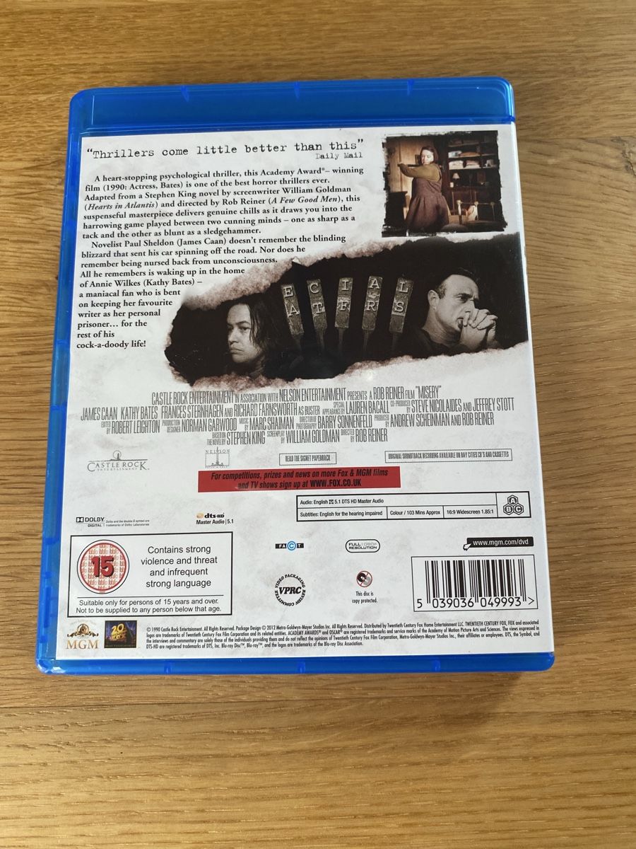 Tutti i DVDs: Misery / Bluray / UK Version ENGLISCH – Usato da Herzogenbuchsee venduto da Christen3 1