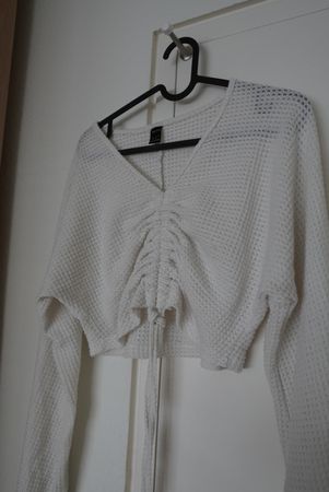 Top blanc texturé à lien – Taille XS