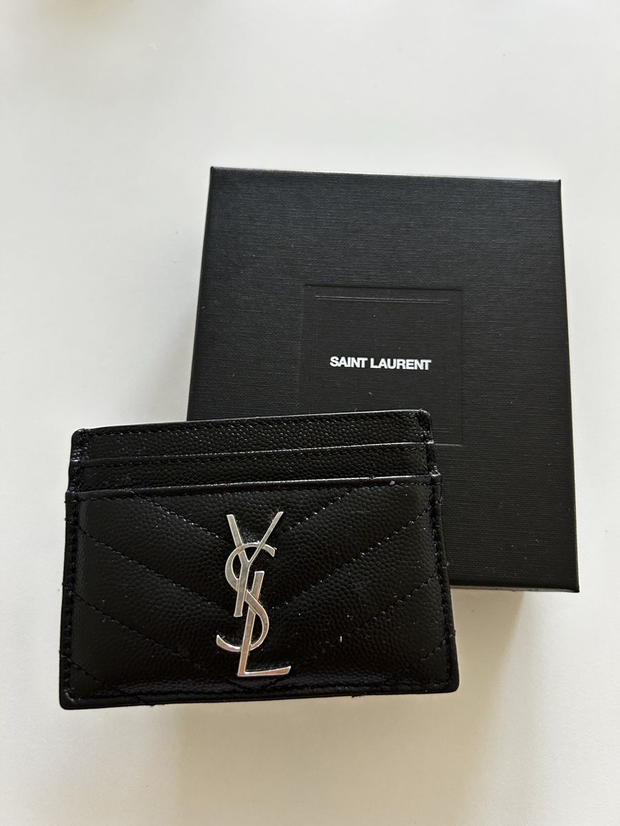 Saint Laurent Portafogli: Saint Laurent Kartenhalter Leder Schwarz mit Box – Usato da Stansstad venduto da Leruac