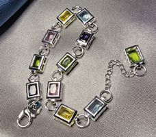 Elegantes Armband mit Zirkonia, 925 versilbert 18-22 cm