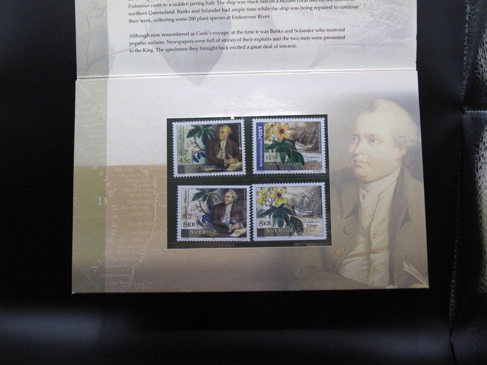 Tutti i francobolli: Australia 2001  Sweden Joint issue Daniel Solander ** – Usato da Wil SG venduto da fva01 2