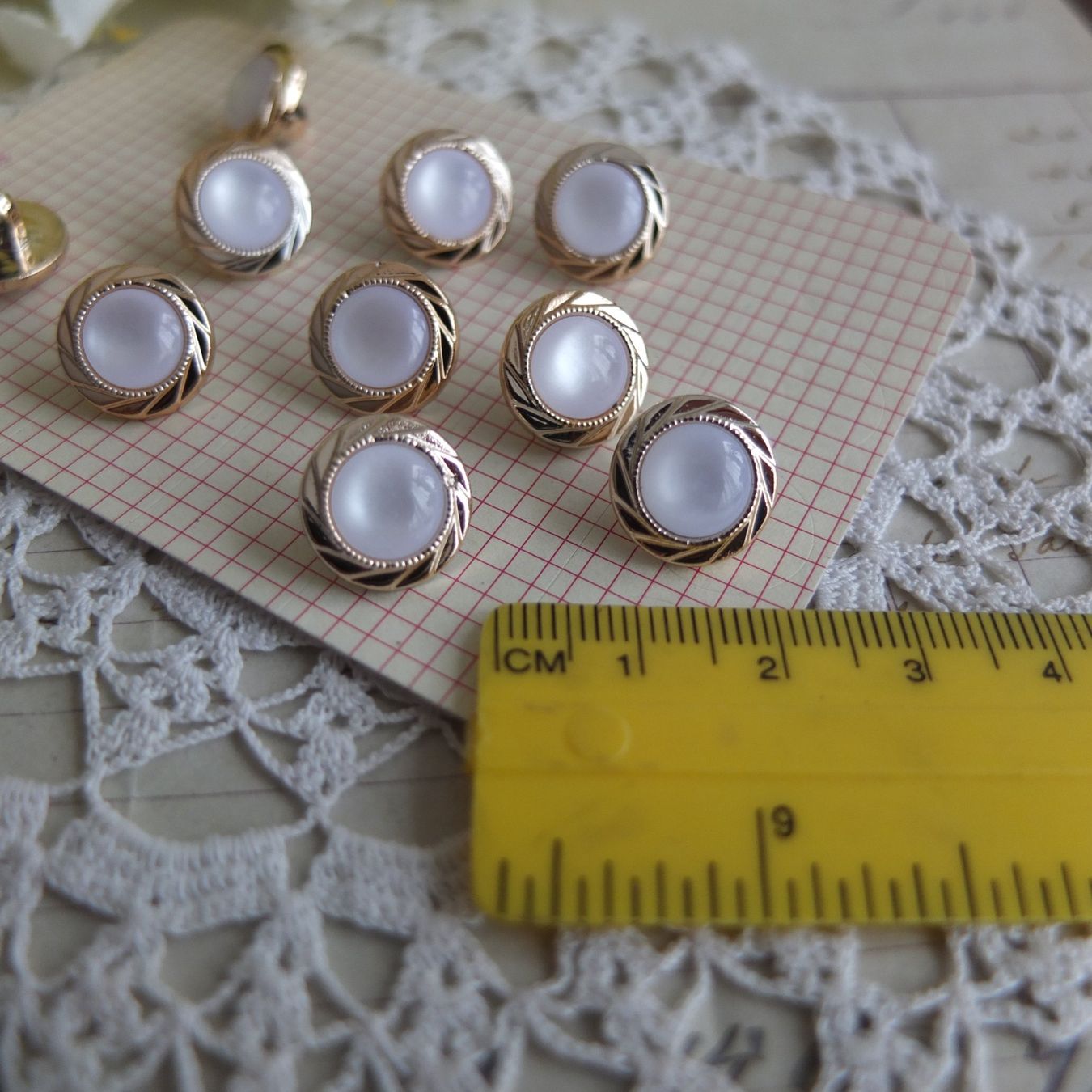 Bottoni: 10 Knopfe bouton boutons Perle Gold Look – Nuovo (secondo la descrizione) da Meyrin venduto da laservette99 2