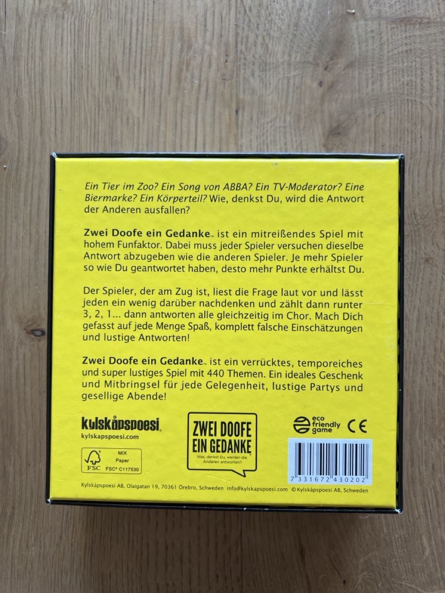 Giochi: Kartenspiel Zwei Doofe ein Gedanke – Nuovo (secondo la descrizione) da Ebikon venduto da Angelheart1000 1