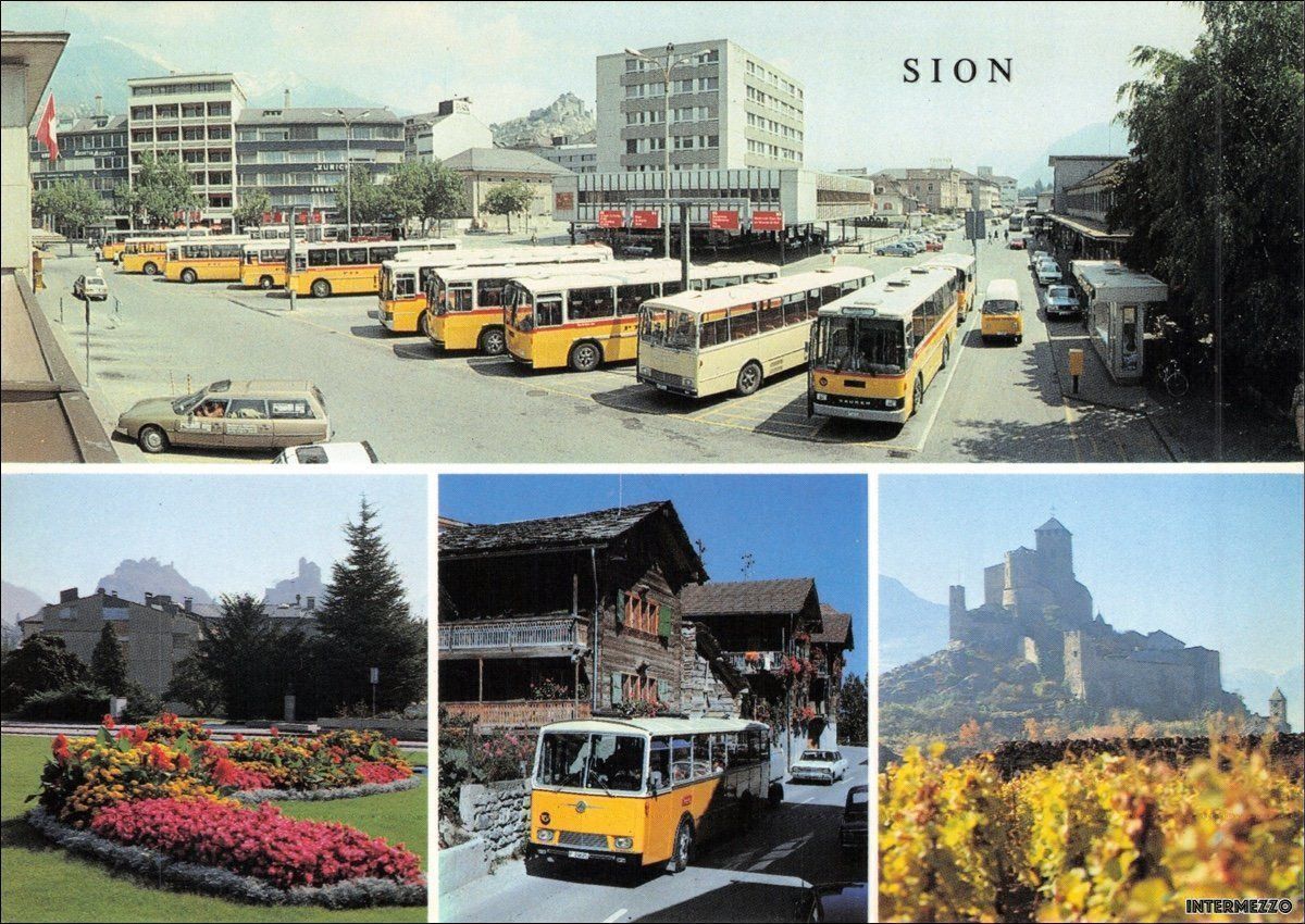 Cartoline postali: Postautos // Sion FBW Saurer – Usato da Basel venduto da intermezzo12