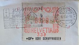 Automatenmarke 8.3.82 (Schaffhausen 1) auf Beleg