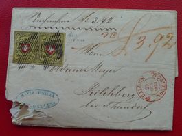 1853: 16II: T.7+8 E-LU: Gruppenabstand Brief von St.GALLEN