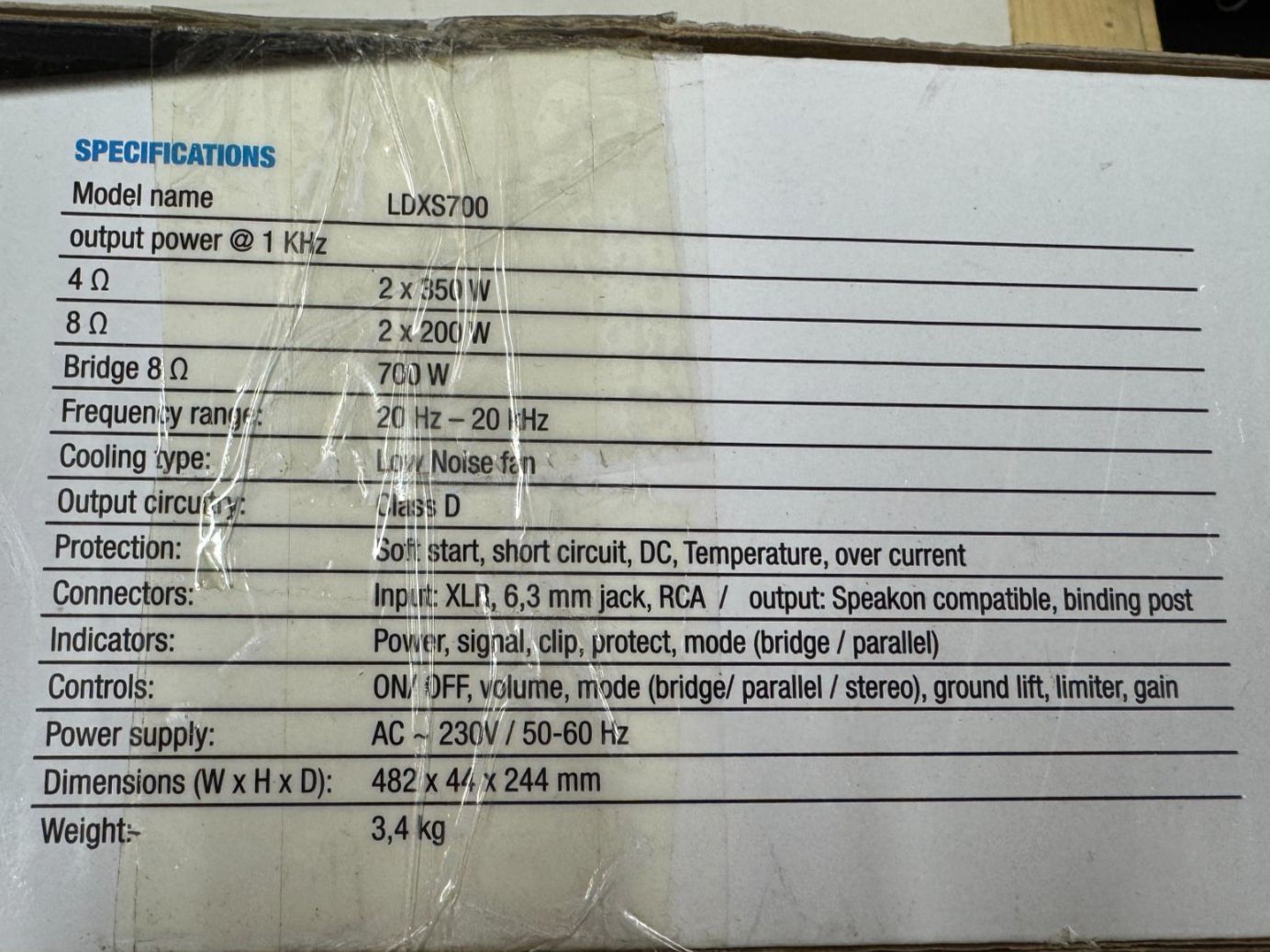 LD Systems Amplificatori: LD Systems Endstufe XS 700 (A317) – Nuovo (secondo la descrizione) da Däniken SO venduto da Profog1 9