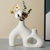 Weiße Keramikvase 2er-Set