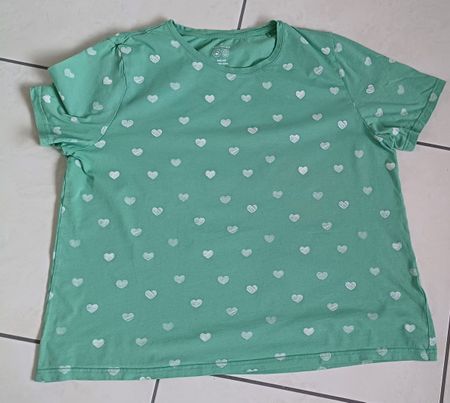 Tom Tailor T-Shirt, grün mit Herzen, 3XL