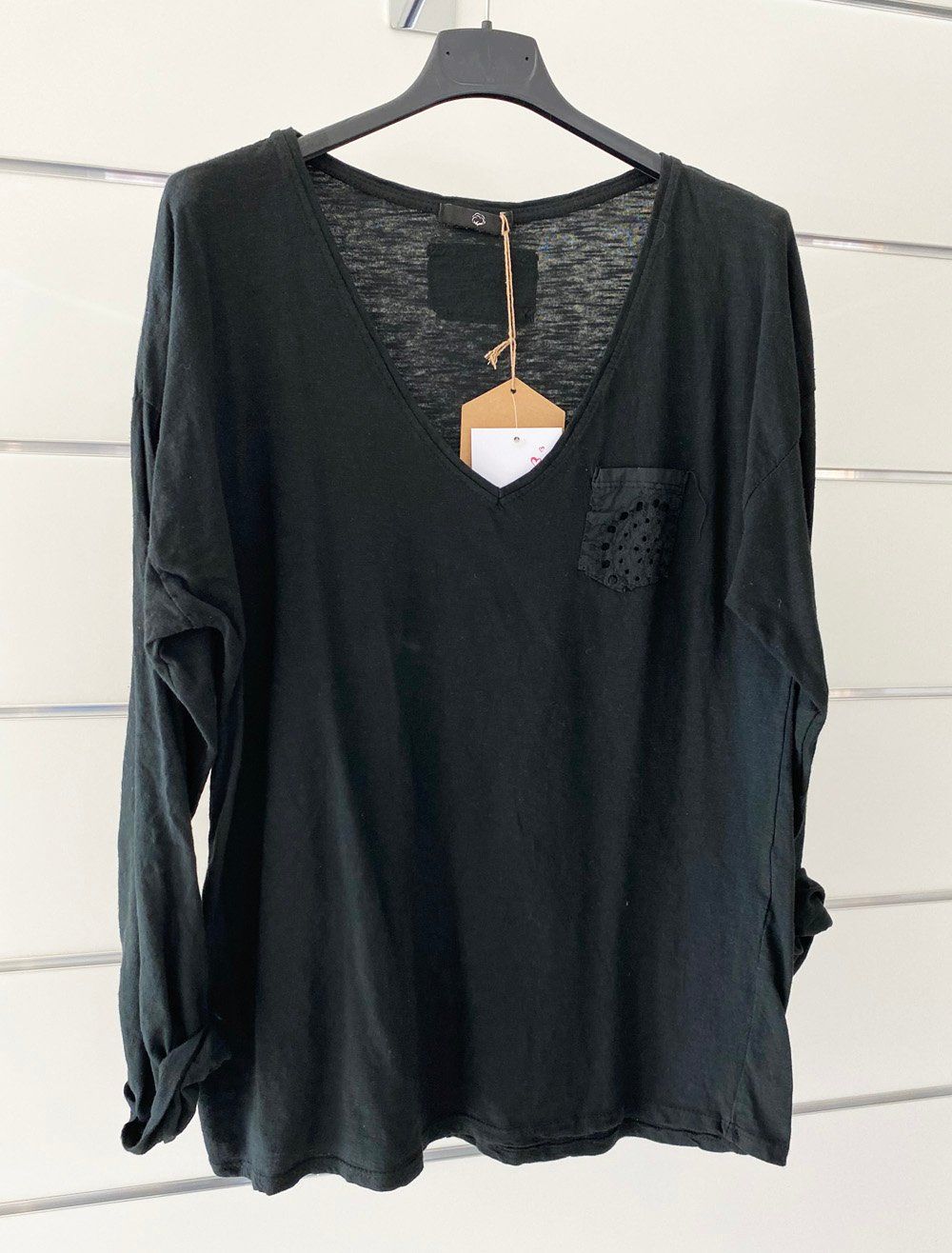 T-shirt: Langarmshirt V-Ausschnitt / Grösse ca. 36 / NEU – Difettoso da Eschenbach SG venduto da Peachick
