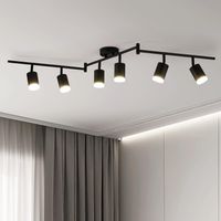 Deckenstrahler 6 flammig schwenkbar Spotbalken Schwarz
