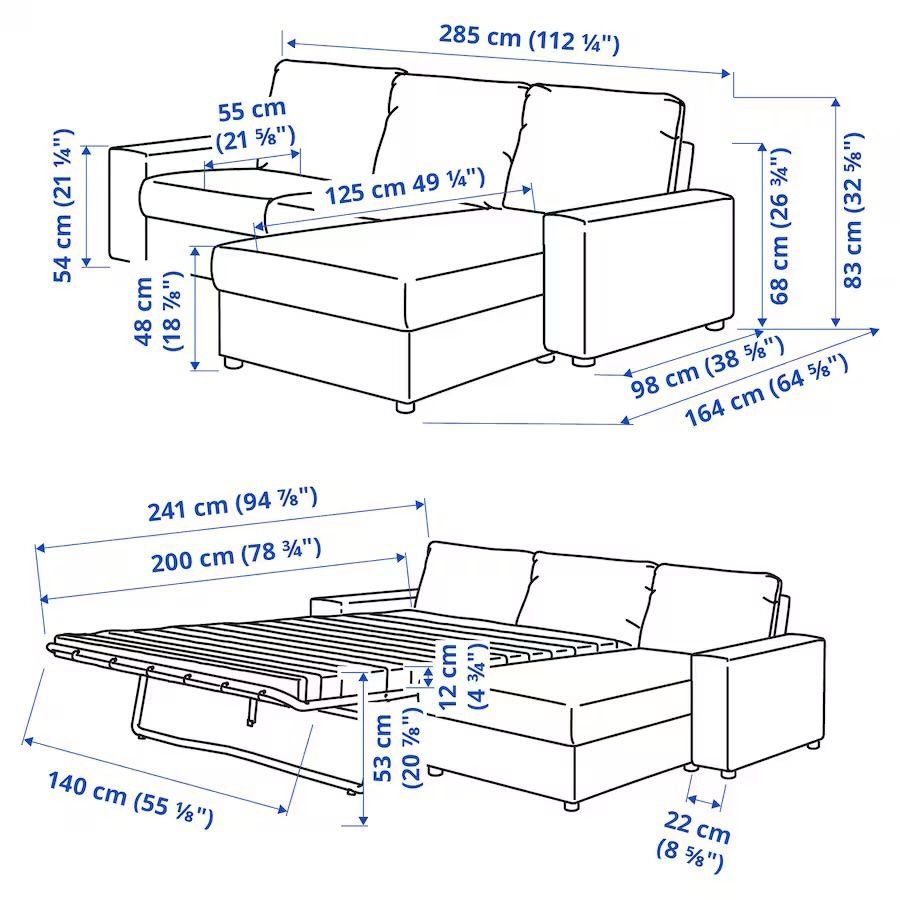 Ikea Sofas: IKEA VIMLE corner sofa-bed with chaise longue – D'occasion à Zürich par carlaferico 5