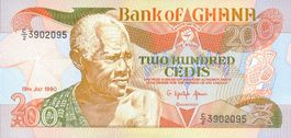 Ghana 200 Cedi 1990 P-27b UNC