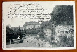 Neuchâtel - Femme sur un banc 1899