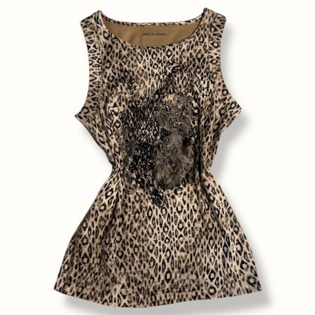 Marc Cain Leopard Print Y2K Tank Top