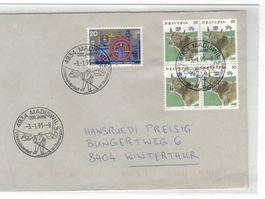 MADISWIL Werbedatumstempel Bedarfsbriefe 1995