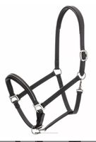 Lederhalfter braun mit Glitzer & Strick (neu)