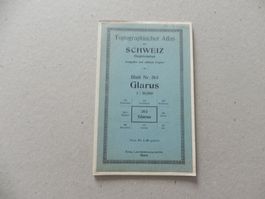 Landkarte Karte Glarus 1932 Näfels Mollis Netstal Schwanden