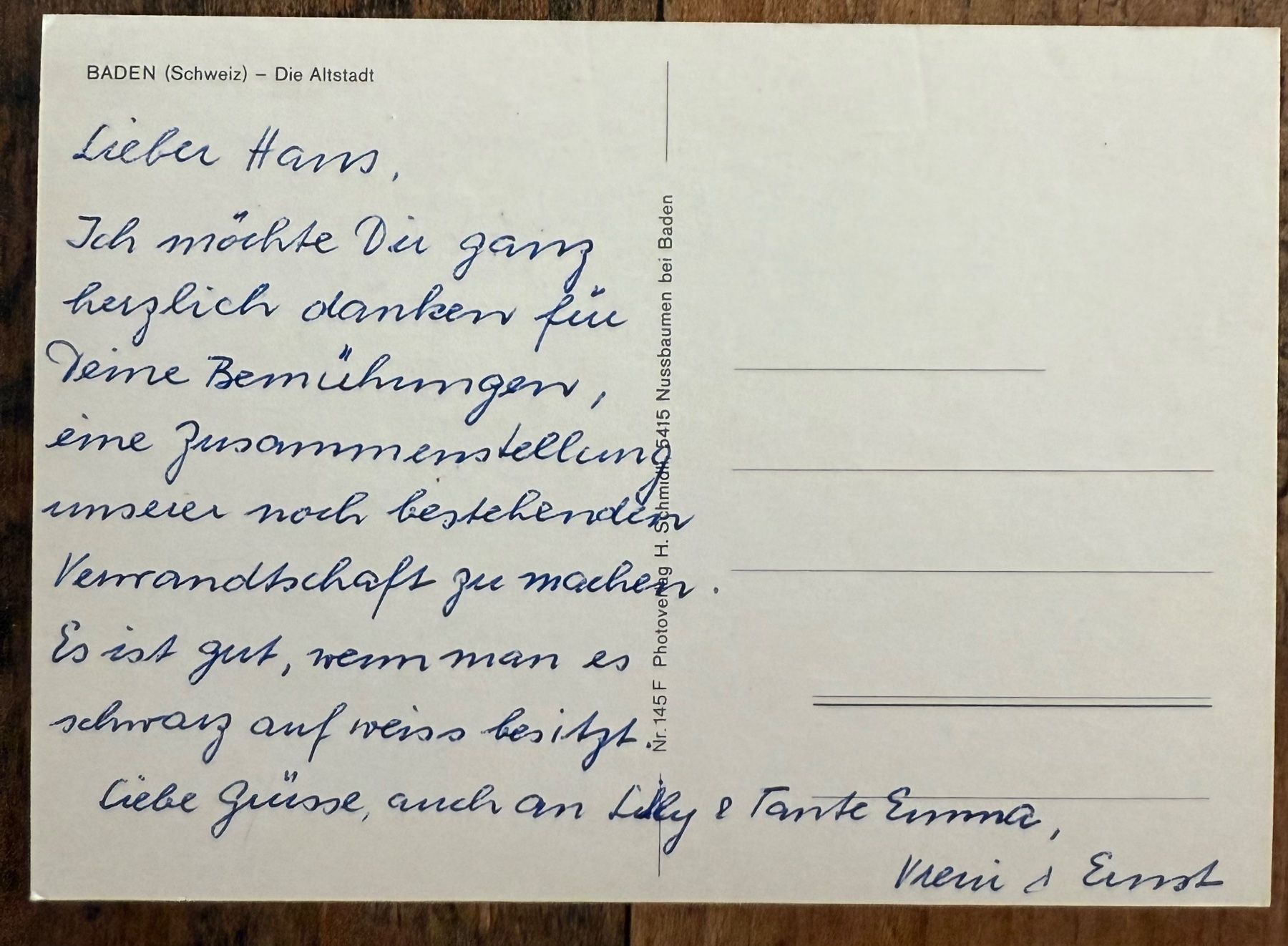 Cartoline postali: AK: Baden - Die Altsadt – Usato da Lutry venduto da Ediego 1