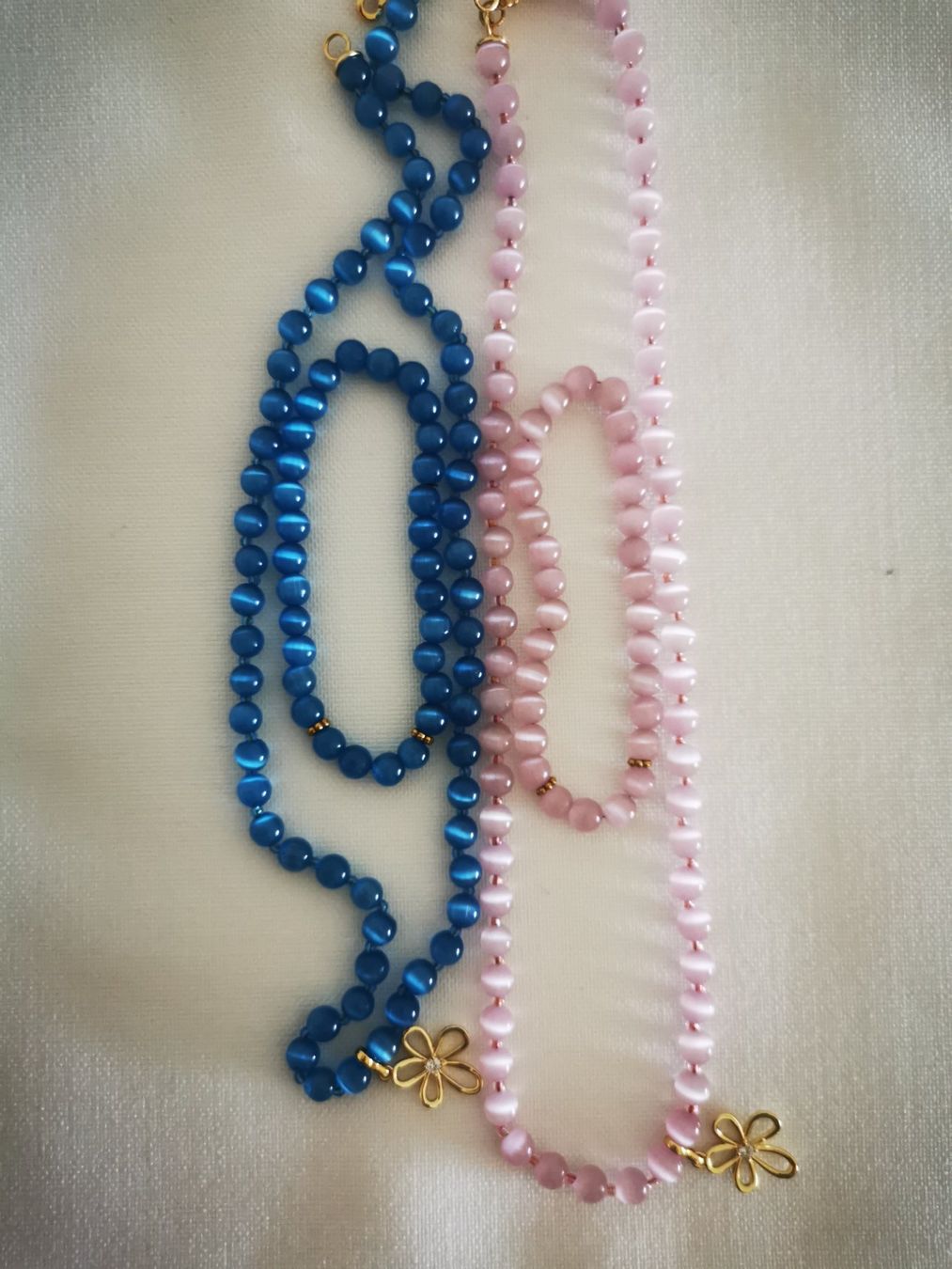 Catenine: Blauer Katzenaugenperlen-Shmuckset – Nuovo (secondo la descrizione) da Niedergösgen venduto da lil_s6k8 2