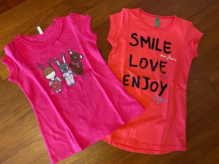 BENETTON 2x T-Shirt NEU Gr 100 XXS/3-4 Jahre, ungetragen