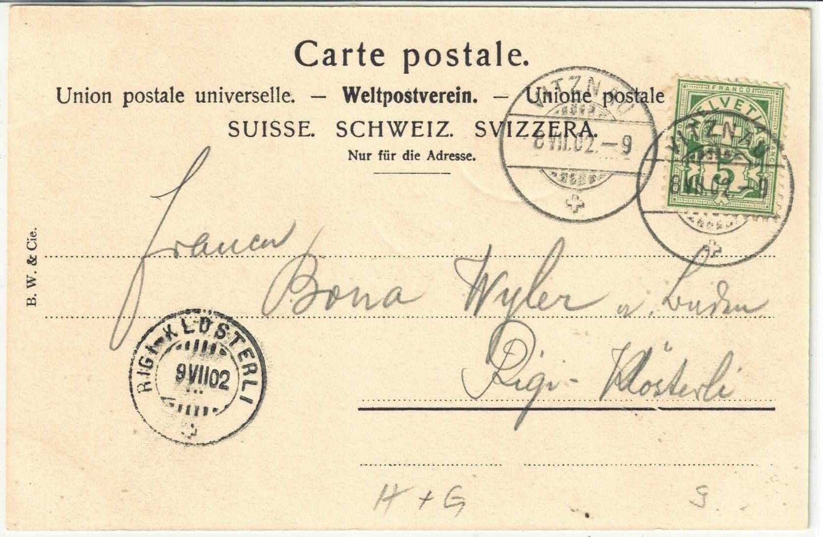 Cartoline postali: Gruss aus Vitznau - Hotel Rigibahn – Usato da Ettingen venduto da Kartenplanet 1