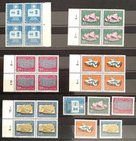 1961 / Pro Patria Mineralien 4 er Blöcke ** + Satz **