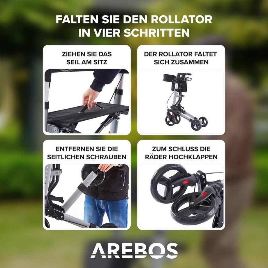 Gehhilfen: Arebos Alu Rollator | Klappbar - NEU – Neu (gemäss Beschreibung) aus Nebikon von warendiscount 3