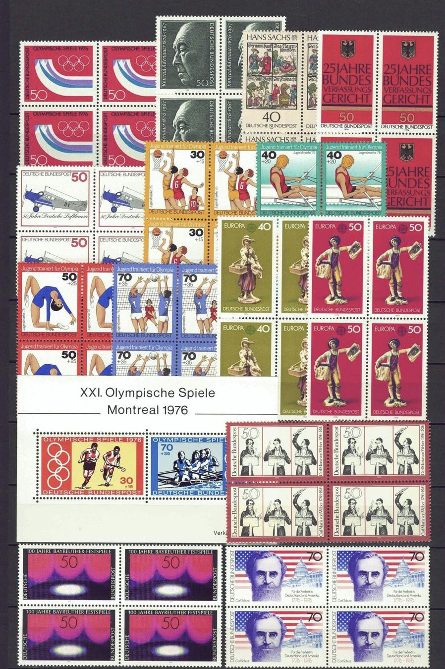 Tutti i francobolli: BRD 1976 Serie 4er-Blocks, postfrisch** – Usato da Basel venduto da Pfefferschootte