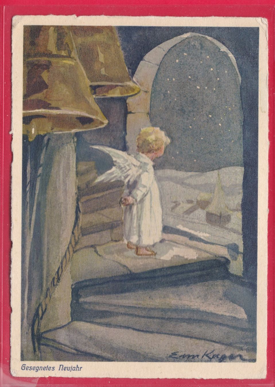 Cartoline postali: GESEGNETES NEUJAHR, 31.12.1956 – Usato da Oberrieden venduto da Gebirgsstelze