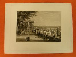 ZÜRICH GROSSE PROMENADE, AQUATINTA ~1840
