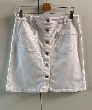 CAROLL Jupe blanche trapèze boutonnée t.40 NEUVE
