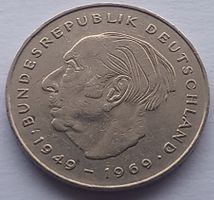 DEUTSCHLAND - 2 D-MARK 1977 (G) - TH. HEUSS IN MUENZKAPSEL