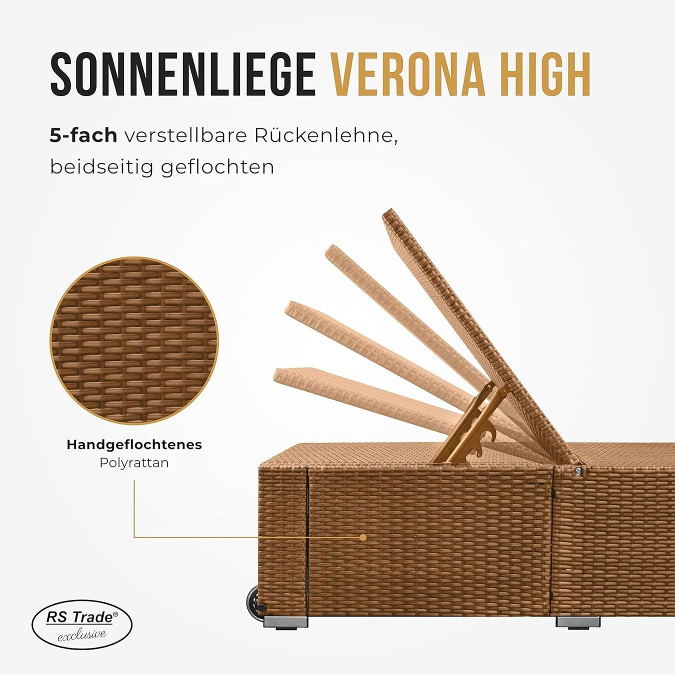 Attrezzatura professionale & Gastronomia: Sonnenliege Verona High mit Rollen – Nuovo e nell'imballaggio originale da Bottighofen venduto da zaap 3