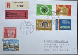 Schweiz Einschreiben Express Brief Sargans 1980 Sondermarken