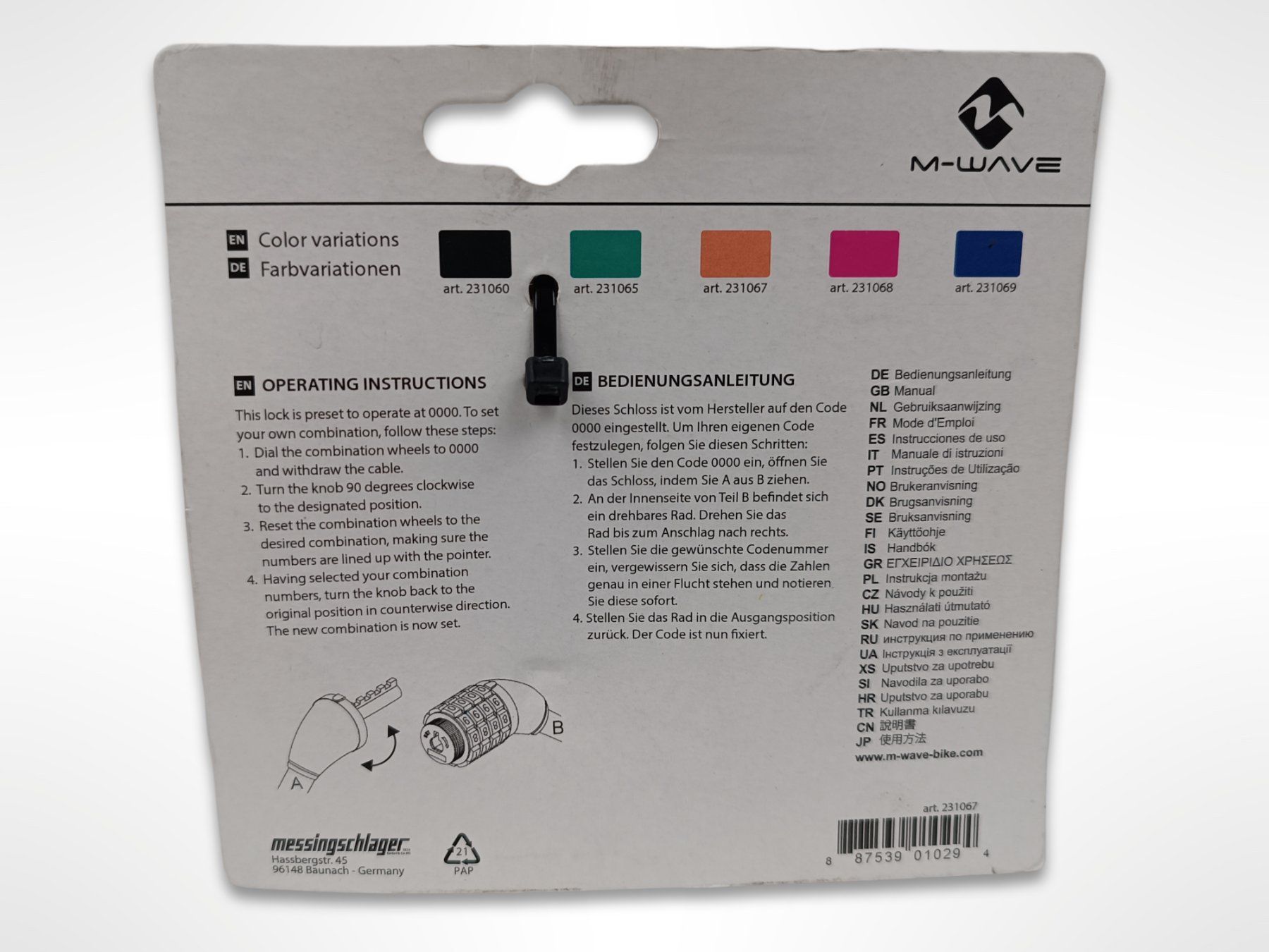 Cadenas: M-WAVE Veloschloss DS 12.10 S – Neuf (Voir description) à Suhr par Restwert_Suhr 4