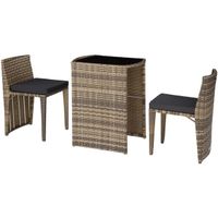 Alu Rattan Bistroset für 2 Personen Balkonmöbel VENTRIS