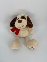 Süsser Stofftier/ Plüschtier Hund mit rotem Schal