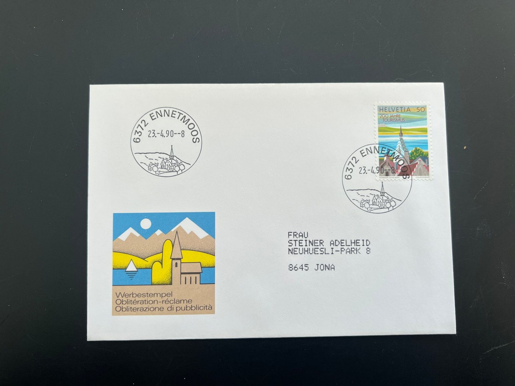 Tutti i francobolli: Ennetmoos Erstagbrief-Werbe-Stempel  (M937) – Usato da Hinwil venduto da Sidi4
