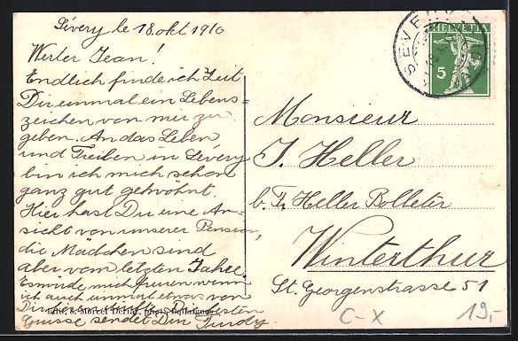Ansichtskarten: AK Sévery, Pension des Fleurs, 1910 – Gebraucht aus Berlin von bartko-reher 1